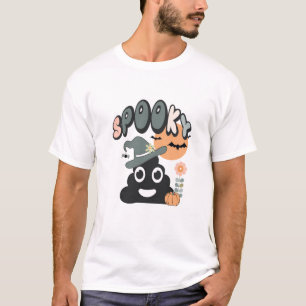 Rolig badrumshumor Söt retro Halloween spöklik P T Shirt