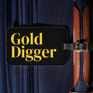 Rolig bagagetikett för resväskor med texten Gold D Bagagebricka