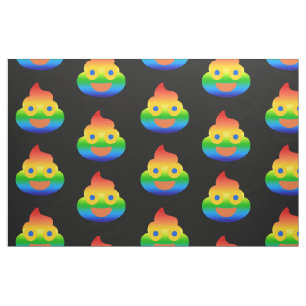 Rolig Bajs Emoji Regnbågsfärg Leende Ansikte Humor Tyg