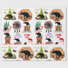 Rolig bajsande julhund jultomte & högtids humor presentpapper