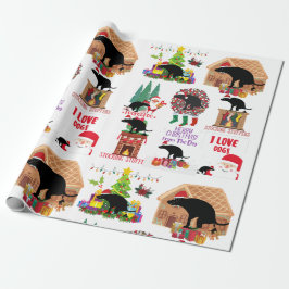 Rolig bajsande julhund jultomte & högtids humor presentpapper