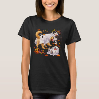 Rolig Bakåtvänd Spökhund Halloween Kostym Scen!! T Shirt