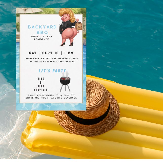 Rolig bakgårds grillfest och poolparty II Inbjudningar (Skapare uppladdad)