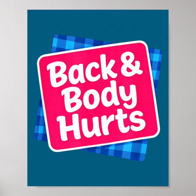 Rolig bakre kroppssmärta Citat Träning Gym M Poster (Framsidan)