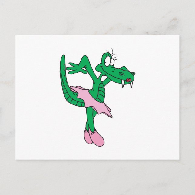 rolig ballerina alligator vykort (Framsida)