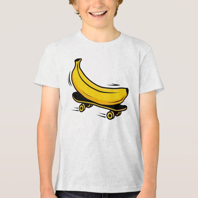 Rolig Banan på Skateboard Grafik T Shirt (Framsida)