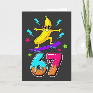 Rolig Banan Skateboard 67 Barn 67 Skoldagar Kort