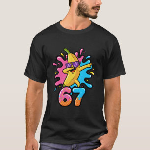 Rolig Banan Skateboard 67 Barn 67 Skoldagar T Shirt