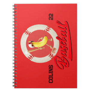 Rolig Banan Slagman Anpassad Baseball Grafik  Anteckningsbok