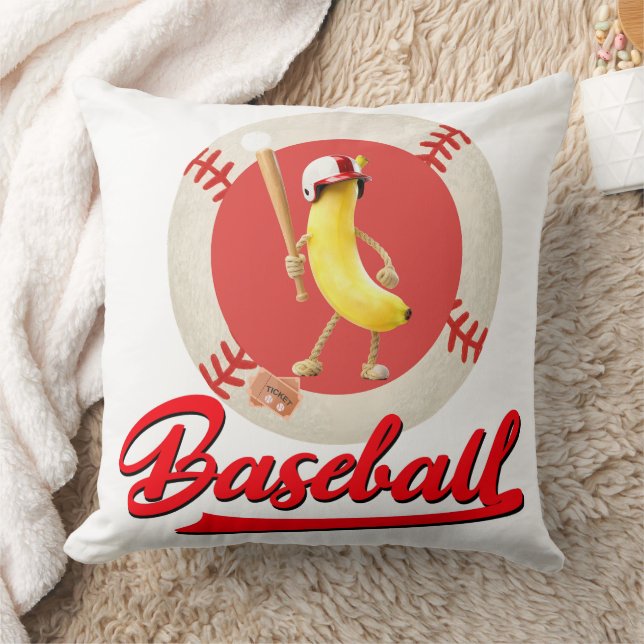 Rolig Banan Slagman Anpassad Baseball Grafik  Kudde (Filt)