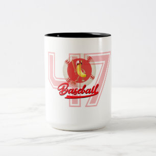 Rolig Banan Slagman Anpassad Baseball Grafik Två-Tonad Mugg