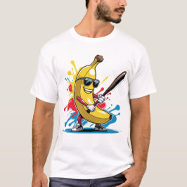 Rolig Banan Swingande Baseboll Rolig Drip Maskot T Shirt