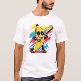 Rolig Banan Swingande Baseboll Rolig Drip Maskot T Shirt