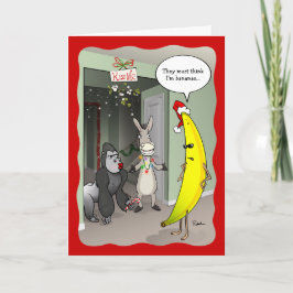 Rolig Banana Galen Superkass Misteltoe Jul Helgkort
