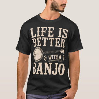 Rolig Banjo-konst för Banjo-spelare Fem Strängar T Shirt