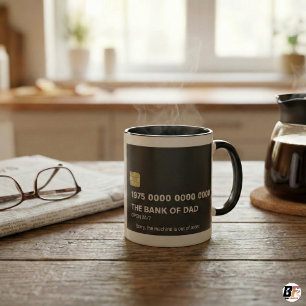 Rolig Bank of Dad-kreditkort Fars dag-present Mugg