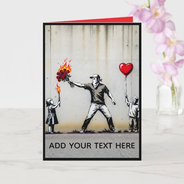 Rolig Banksy-stil Anti-Valentinsdag Kort (Orkide)