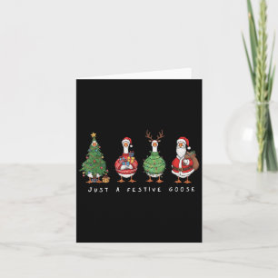 Rolig Bara En Festlig Gås Tomte Renar Glad X Kort