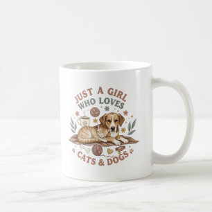 rolig Bara en tjej som älskar katter och hundar ma Kaffemugg