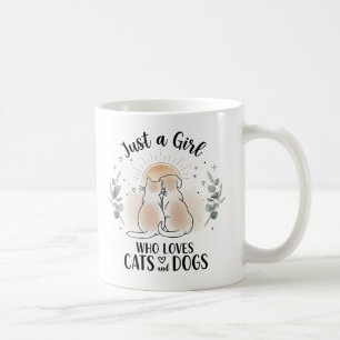 rolig Bara en tjej som älskar katter och hundar ma Kaffemugg
