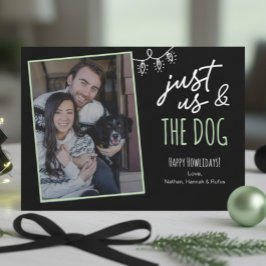 Rolig Bara Vi & Hunden Howlidays Foto Svart Julkort
