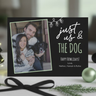 Rolig Bara Vi & Hunden Howlidays Foto Svart Julkort