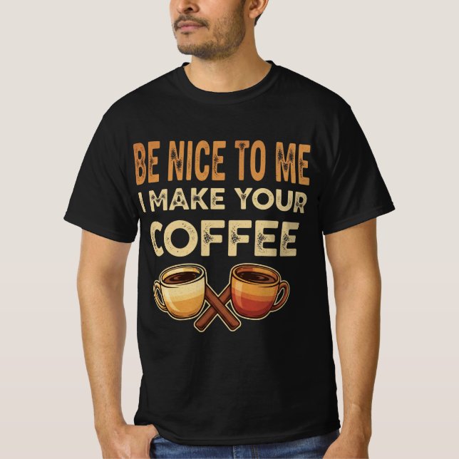 Rolig Barista Kaffeegenomdriven Present T Shirt (Framsida)