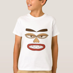 Rolig Barn T-Shirt Med Ansikte - Lekfull Abstrakt