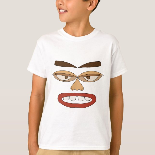 Rolig Barn T-Shirt Med Ansikte - Lekfull Abstrakt  (Framsida)