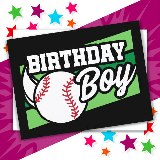 Rolig barnbasebollfest Hjemmeløb Födelsedags Pojke Vykort