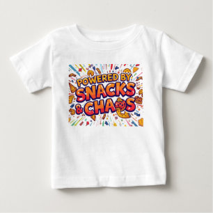 Rolig barntröja Driven Av Snabbmat Och Kaos Söt T Shirt
