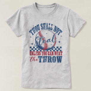 Rolig Baseball Grafik T-Shirt - Du Måste Inte Stjä
