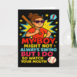 Rolig baseball-mamma-citat för mors dag-present kort