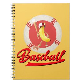 Rolig Baseballdesign med Banan Slugger Anpassad Gr Anteckningsbok