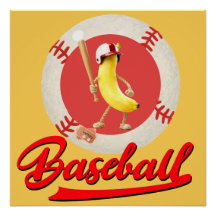 Rolig Baseballdesign med Banan Slugger Anpassad Gr