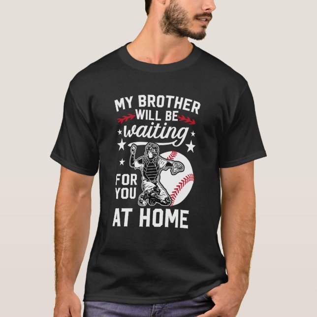 Rolig Baseboll Catcher Bror Baseboll Catcher Br T Shirt (Framsida)