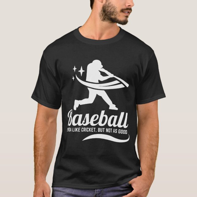 Rolig baseboll cricket sport t shirt (Framsida)