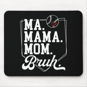 Rolig Baseboll Mamma Bruh Med Lag Namn Och Nummer Musmatta
