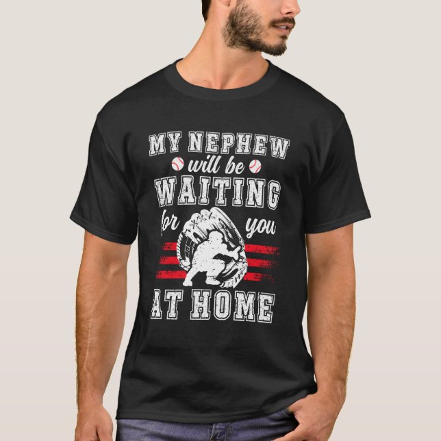 Rolig basebollfångare farbror till en basebollfång t shirt (Framsida)