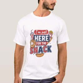 Rolig basebollskjorta Jag är bara här för mellanmå T Shirt