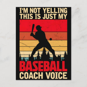 Rolig basebolltränare humor t-shirt presentdesign helg vykort