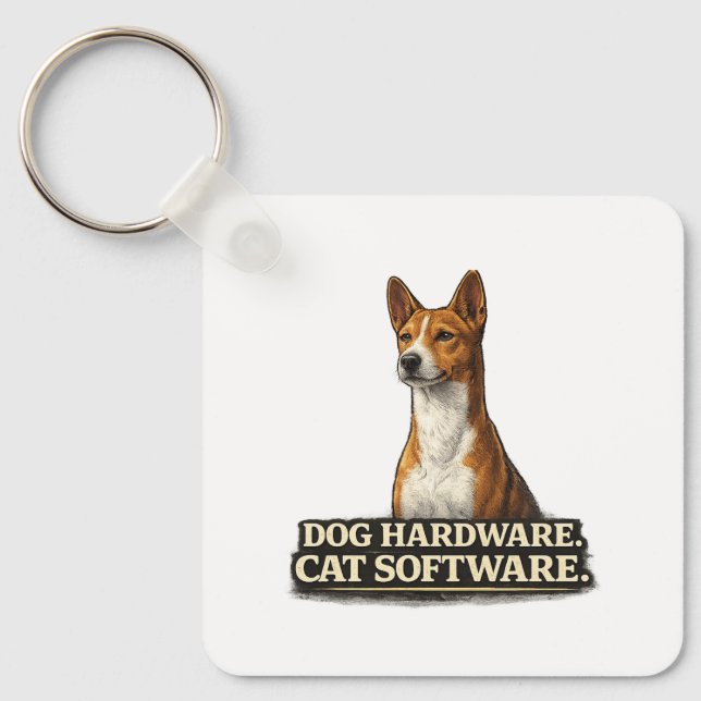 Rolig Basenji-ägare present Nyckelring (Framsida)