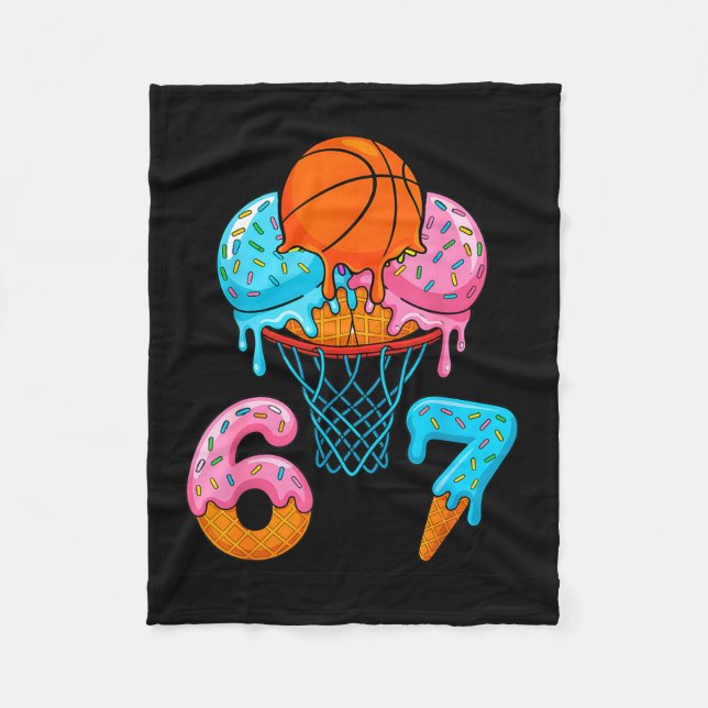 Rolig Basket Ice Cream Drip 67 Fleecefilt (Framsidan)