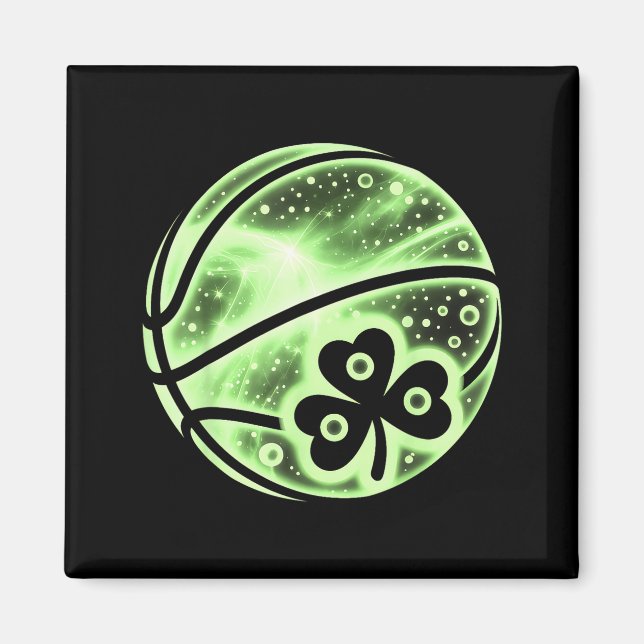 Rolig basket irländsk Shamrock Lyckoklöver Magnet (Framsidan)