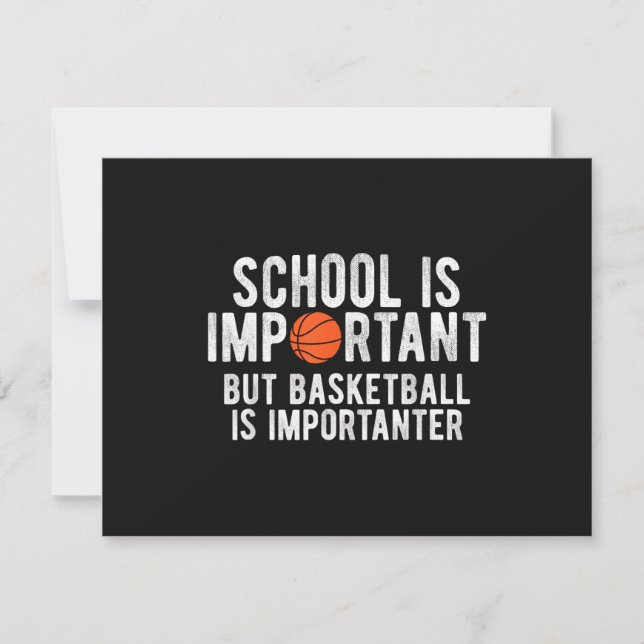 Rolig Basketbollskola är Viktig Bball Tack Kort (Framsida)
