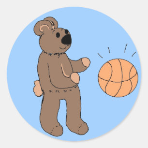 Rolig basketdesign runt klistermärke