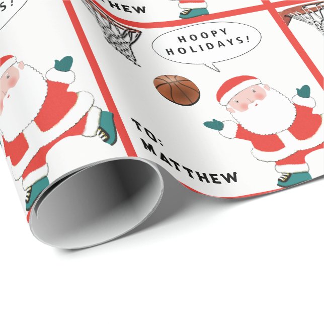 Rolig basketjul presentpapper (Rullad Hörn)