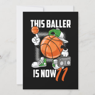 Rolig basketspelare 11 år på födelsedagen inbjudningar
