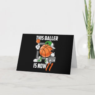 Rolig basketspelare 11 år på födelsedagen kort