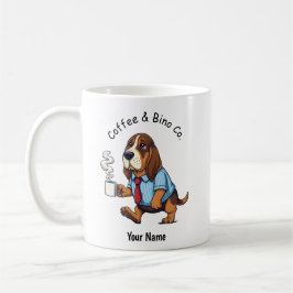 Rolig Basset Hound Affärskostym Kaffe Kaffemugg
